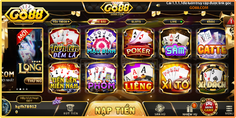 Go88 có giao diện và web tối giản, tối ưu trải nghiệm cho người dùng